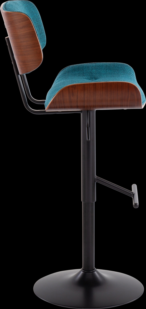Leverett Teal Adjustable Barstool - Thumbnail - Image 2