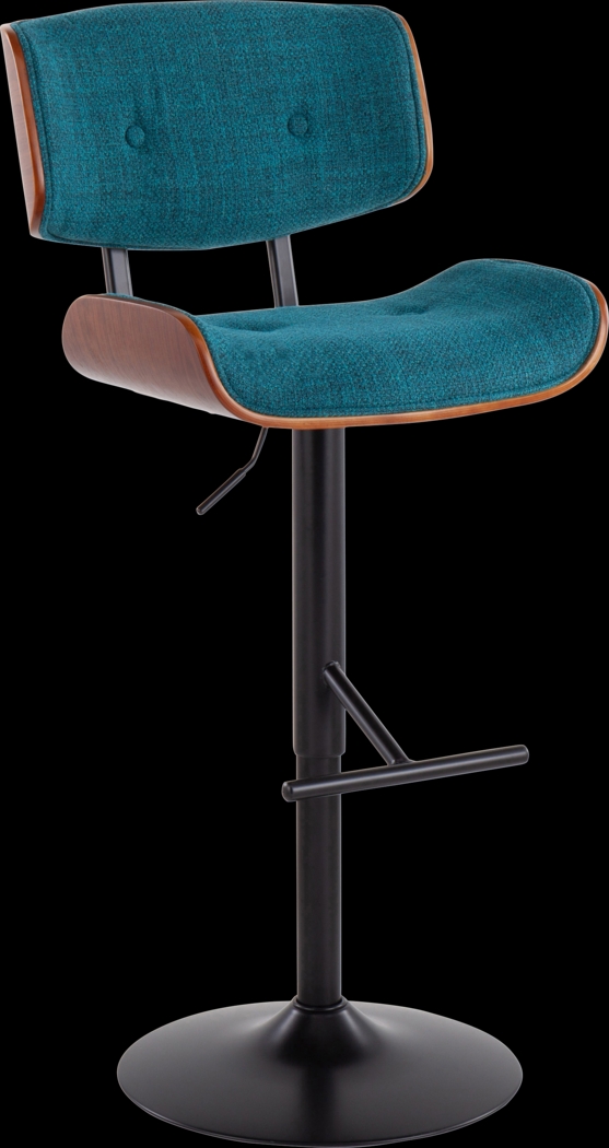 Leverett Teal Adjustable Barstool - Thumbnail - Image 1