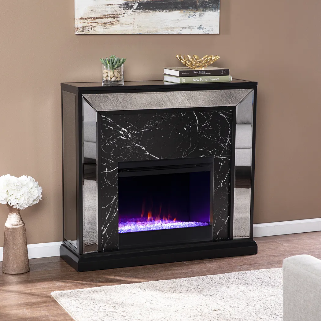 Levering I Black 44 in. Console, With Color Changing Electric Fireplace - Image 6