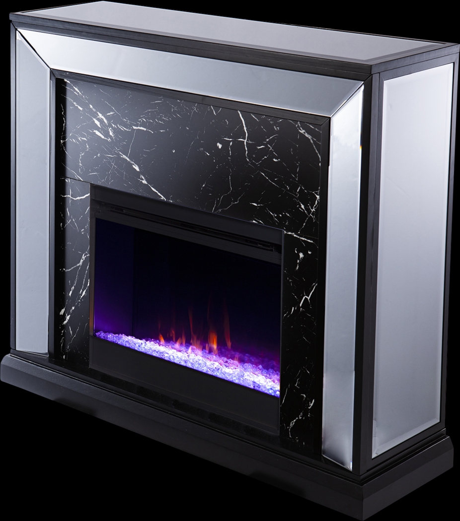 Levering I Black 44 in. Console, With Color Changing Electric Fireplace - Thumbnail - Image 1