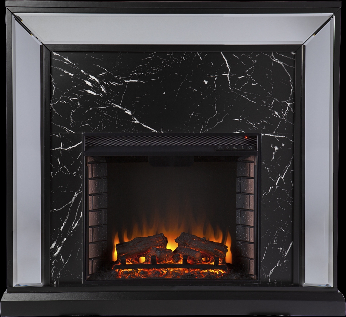 Levering II Black 44 in. Console, With Electric Log Fireplace - Thumbnail - Image 2