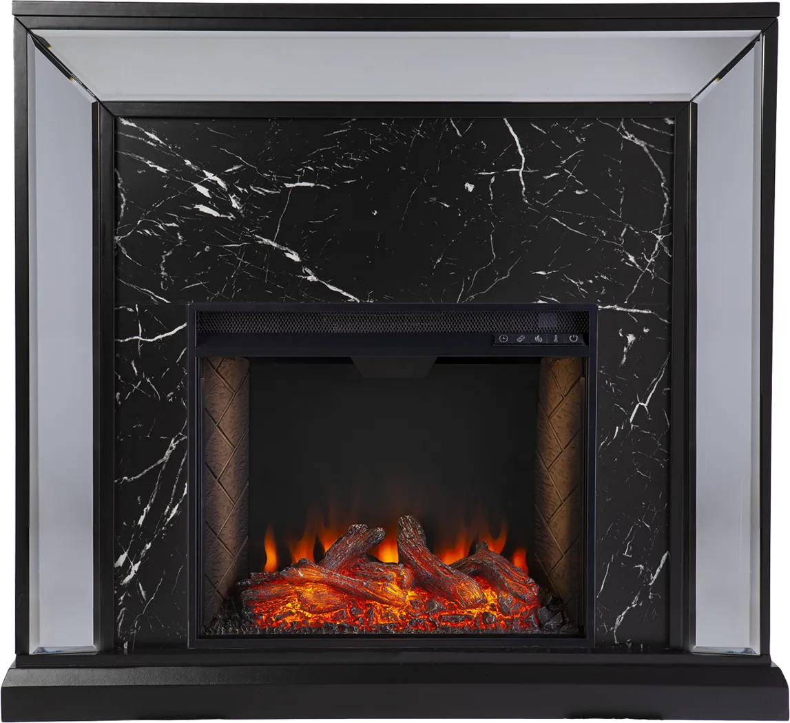 Levering III Black 44 in. Console, With Smart Electric Fireplace - Thumbnail - Image 2