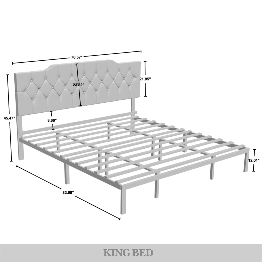 Leveson Light Gray King Bed - Thumbnail - Image 5