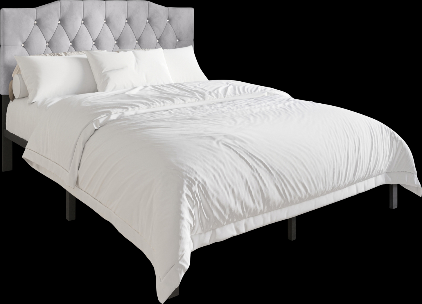 Leveson Light Gray Queen Bed - Thumbnail - Image 1