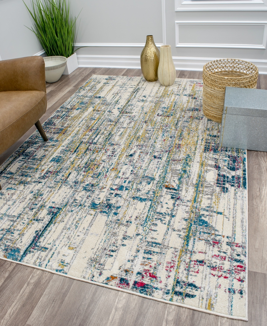 CosmoLiving By Cosmopolitan Levette Blue 8' x 10' Rug - Thumbnail - Image 4