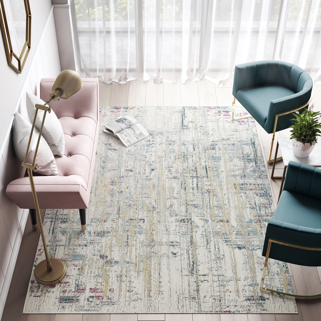 CosmoLiving By Cosmopolitan Levette Blue 8' x 10' Rug - Thumbnail - Image 5