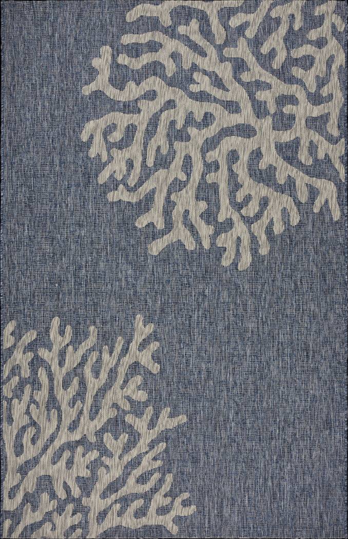 Lewine Navy 7'9 x 9'5 Indoor/Outdoor Rug - Thumbnail - Image 1