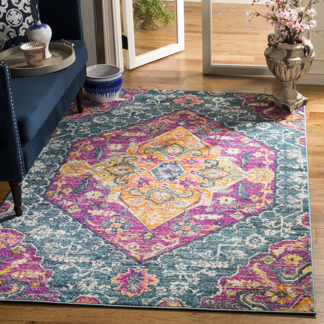 Leya Nights Blue 3' x 5' Rug - Thumbnail - Image 2