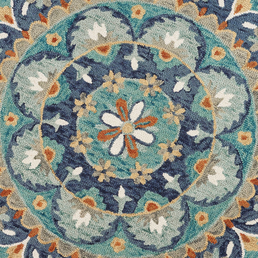 Liah Blue 4' Round Rug - Thumbnail - Image 3