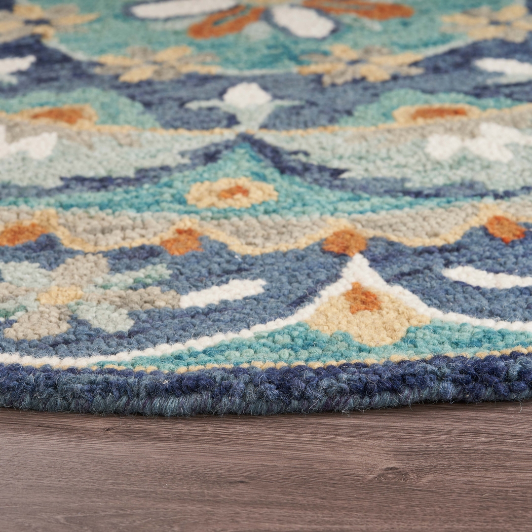 Liah Blue 4' Round Rug - Thumbnail - Image 4