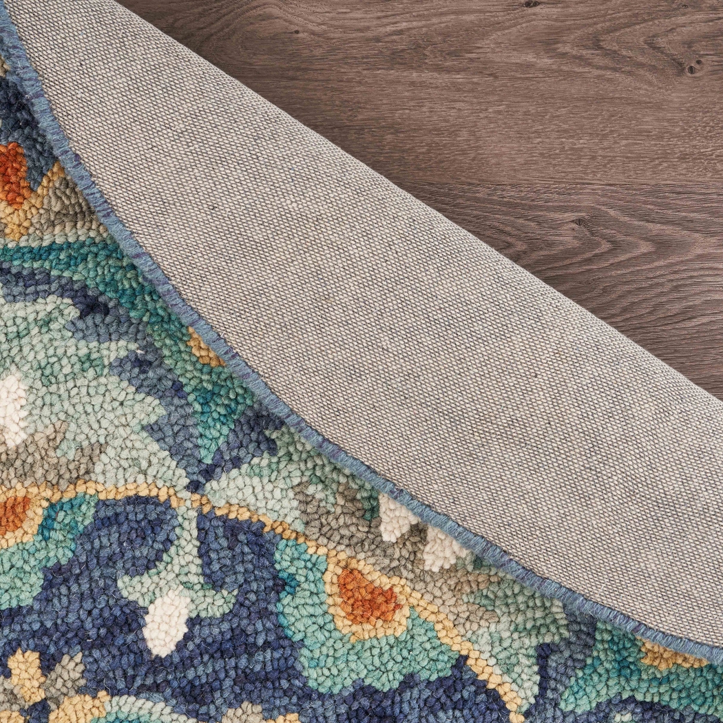 Liah Blue 4' Round Rug - Thumbnail - Image 5