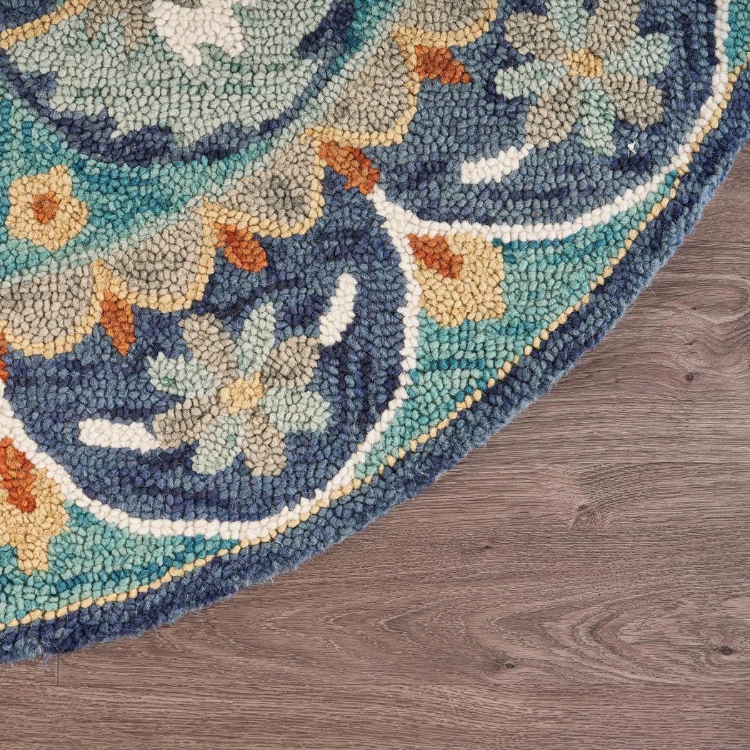 Liah Blue 4' Round Rug - Thumbnail - Image 7