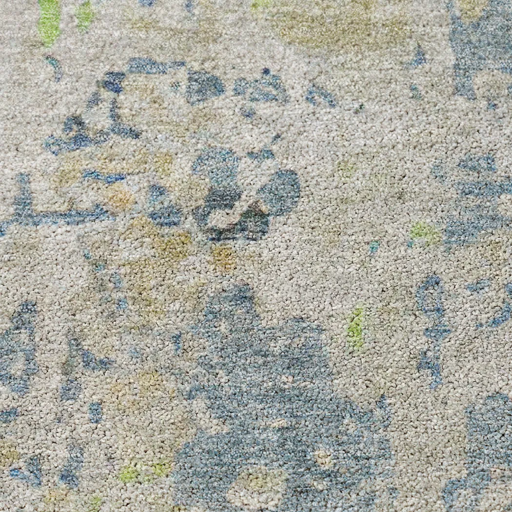 Liayah Blue 8' Round Machine Washable Rug - Thumbnail - Image 3