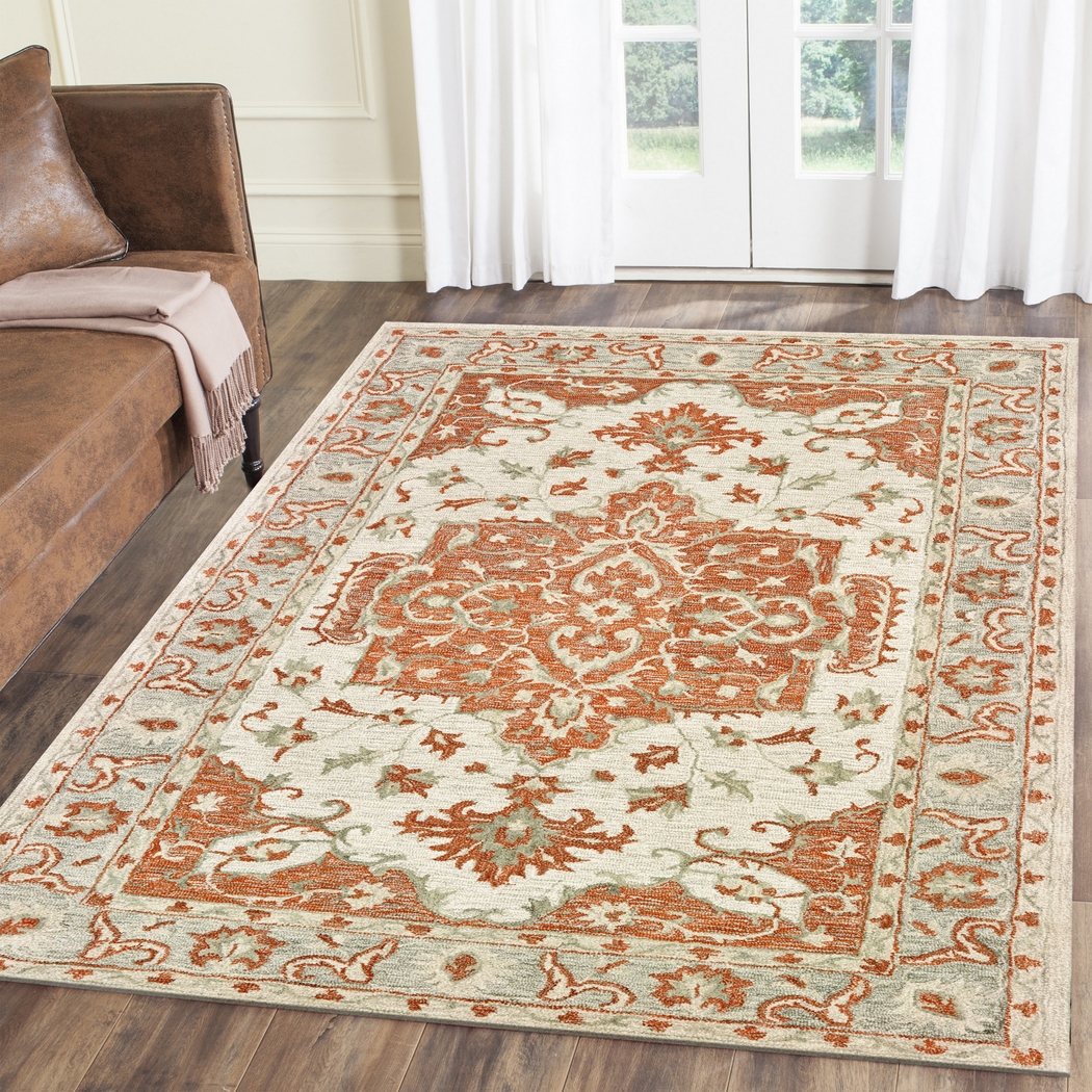 Libena Orange 5' x 7'9 Rug - Thumbnail - Image 2