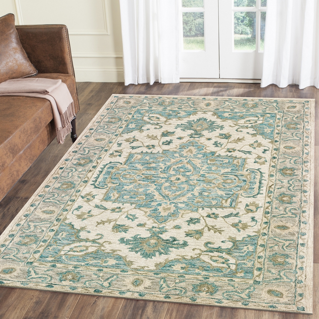Libena Teal 7'9 x 9'9 Rug - Thumbnail - Image 2