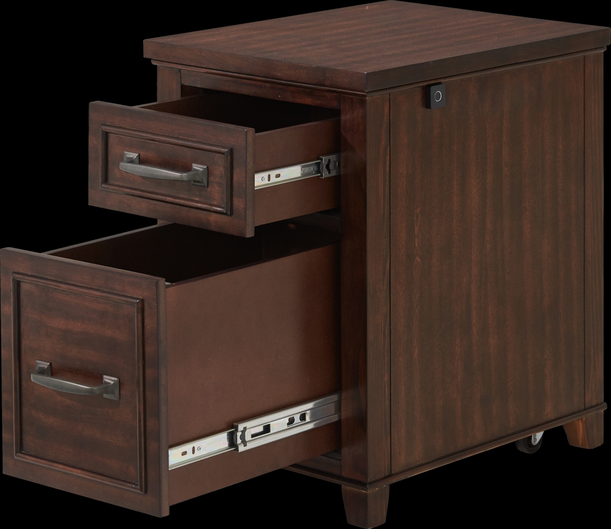 Lidemann Brown File Cabinet with Fingerprint Lock - Thumbnail - Image 2