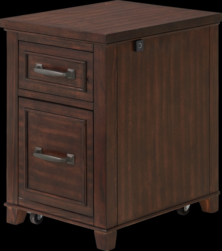 Lidemann Brown File Cabinet with Fingerprint Lock - Thumbnail - Image 1