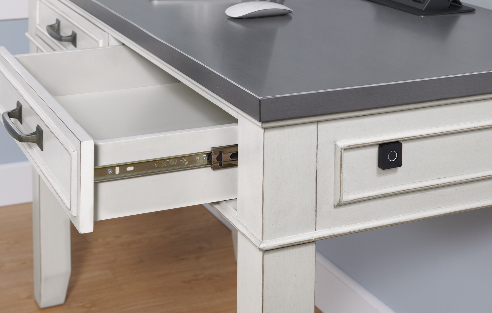 Lidemann White Desk with Fingerprint Lock - Thumbnail - Image 6
