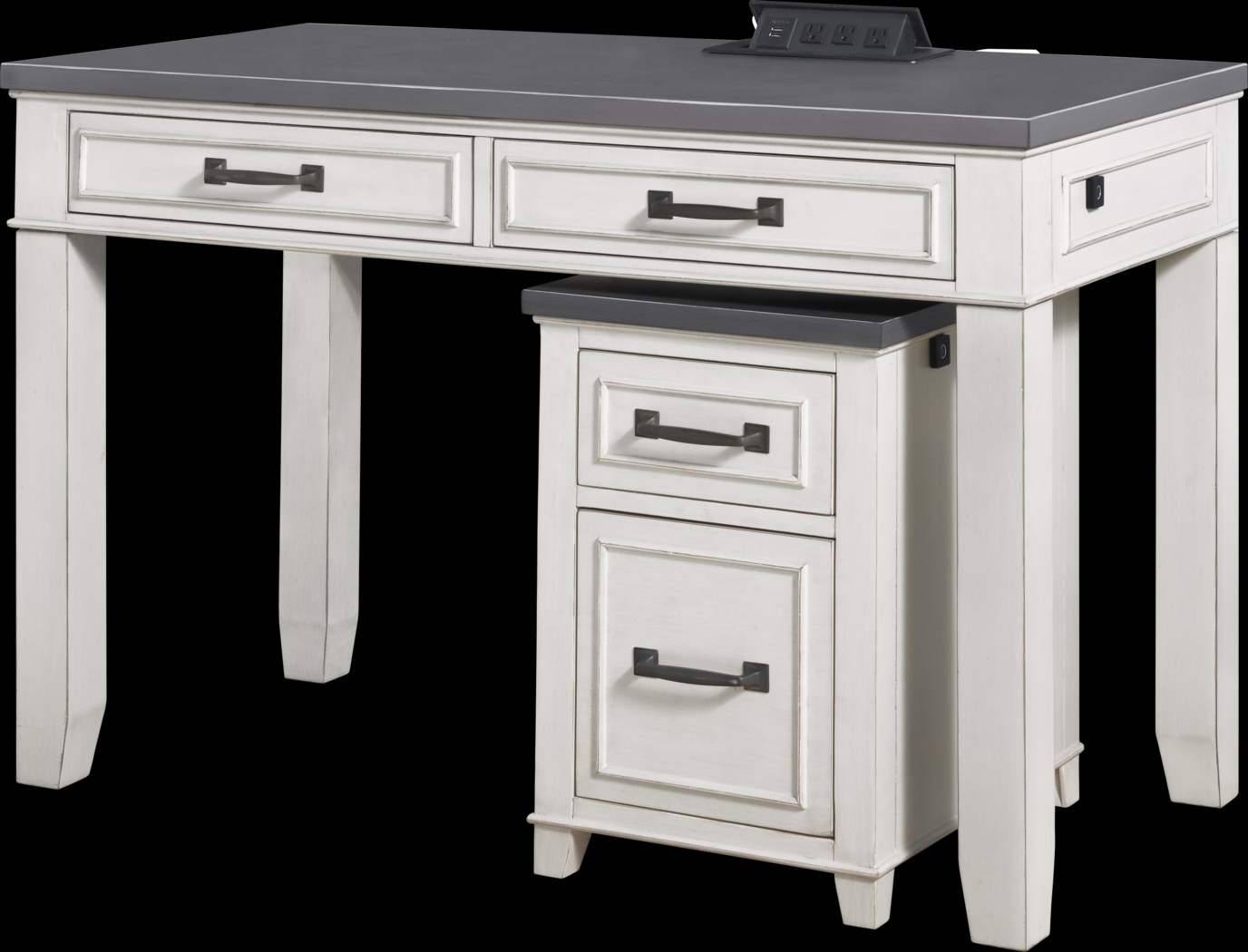 Lidemann White Desk with Fingerprint Lock - Thumbnail - Image 1