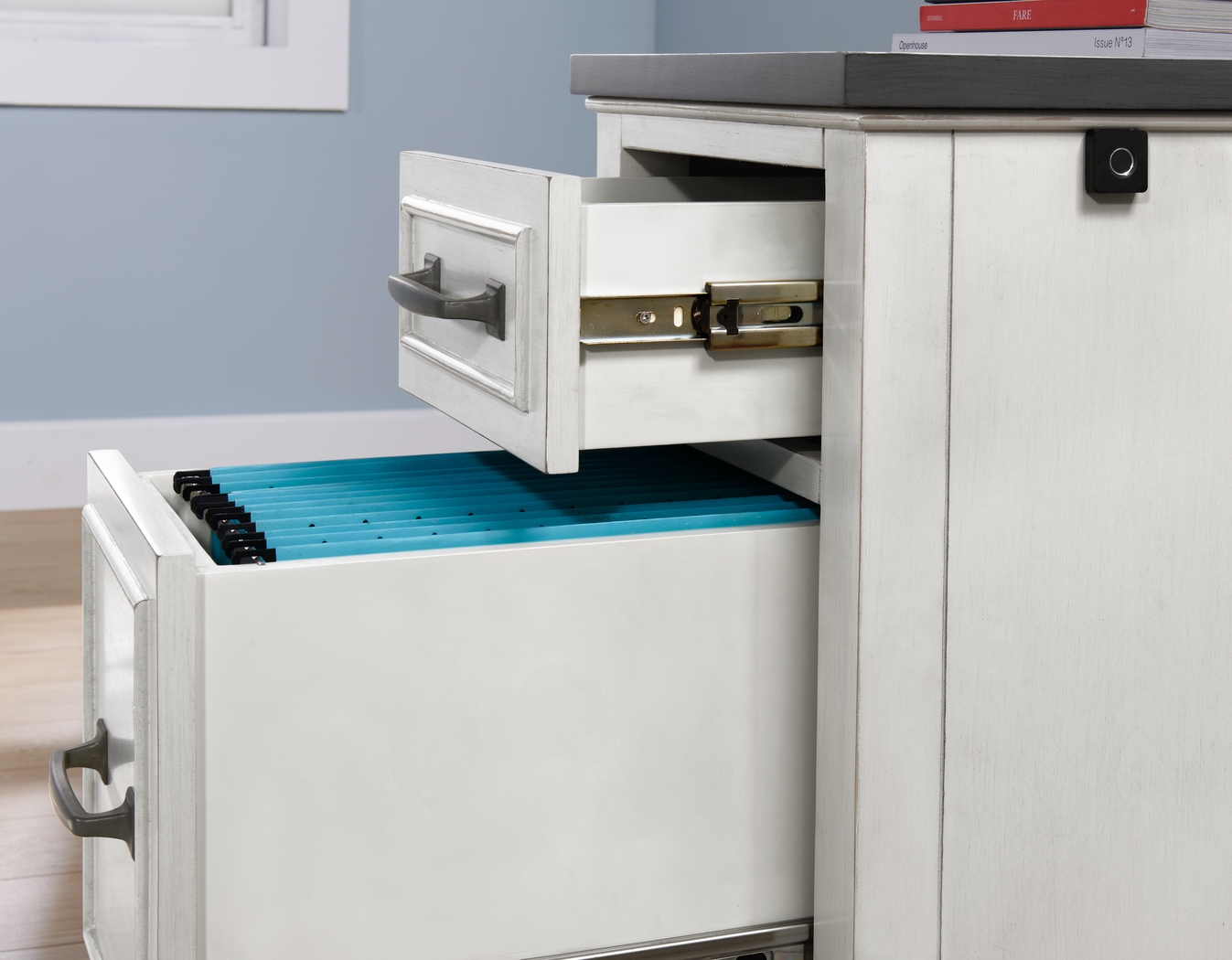 Lidemann White File Cabinet with Fingerprint Lock - Thumbnail - Image 3