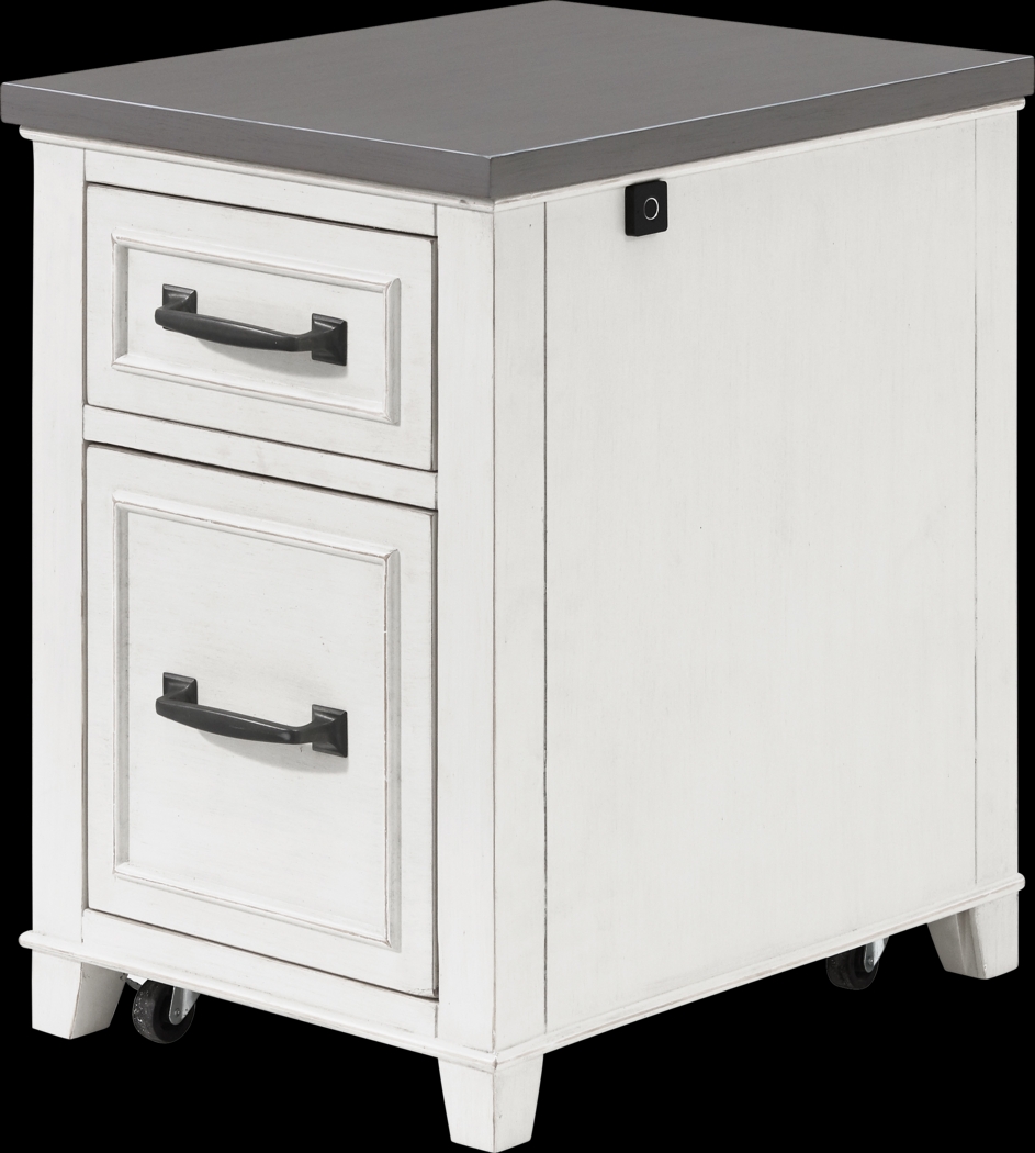 Lidemann White File Cabinet with Fingerprint Lock - Thumbnail - Image 1