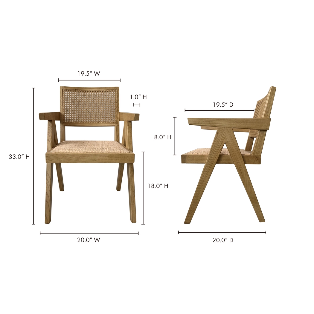 Lidflower Natural Arm Chair, Set of 2 - Thumbnail - Image 7