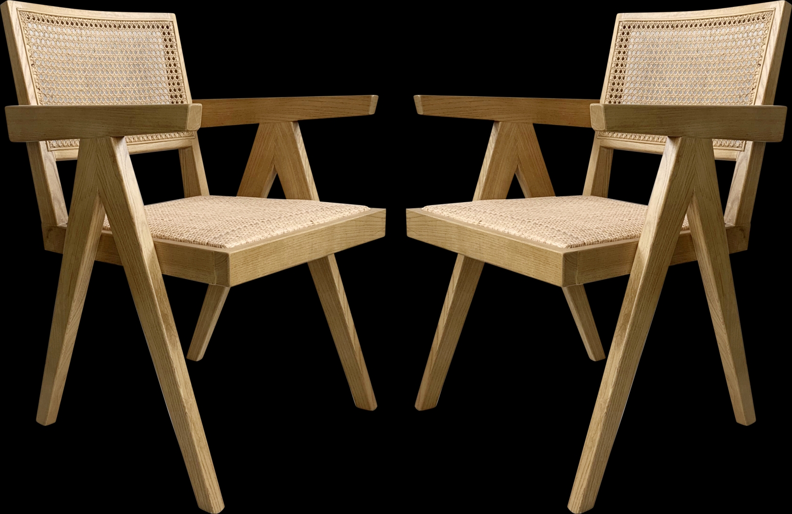 Lidflower Natural Arm Chair, Set of 2 - Thumbnail - Image 1