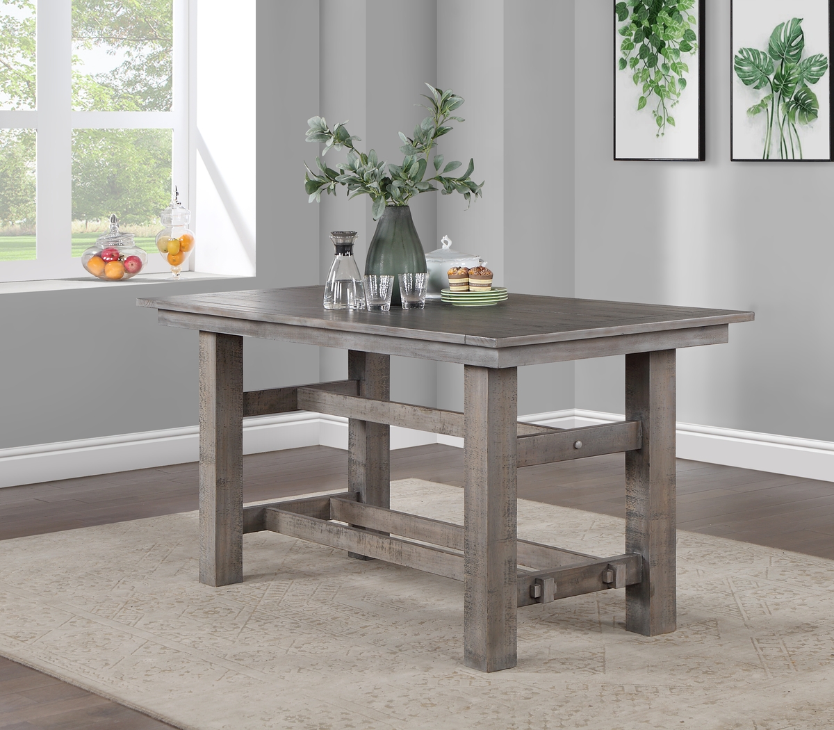 Lietner Gray Counter Height Dining Table - Thumbnail - Image 2