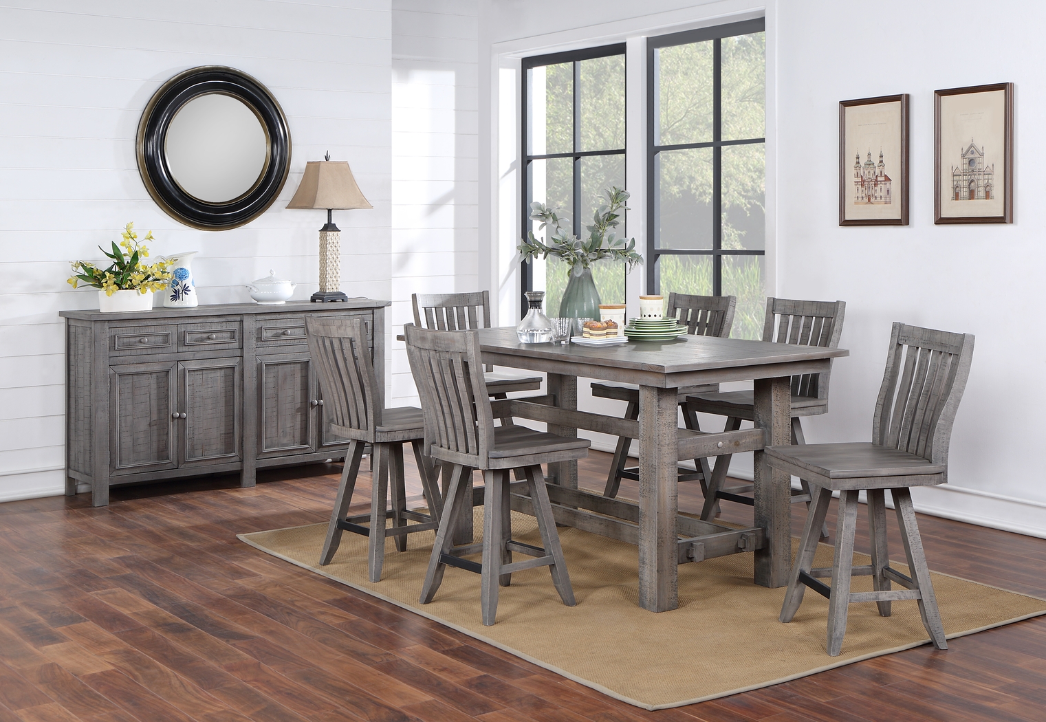 Lietner Gray Counter Height Dining Table - Thumbnail - Image 3