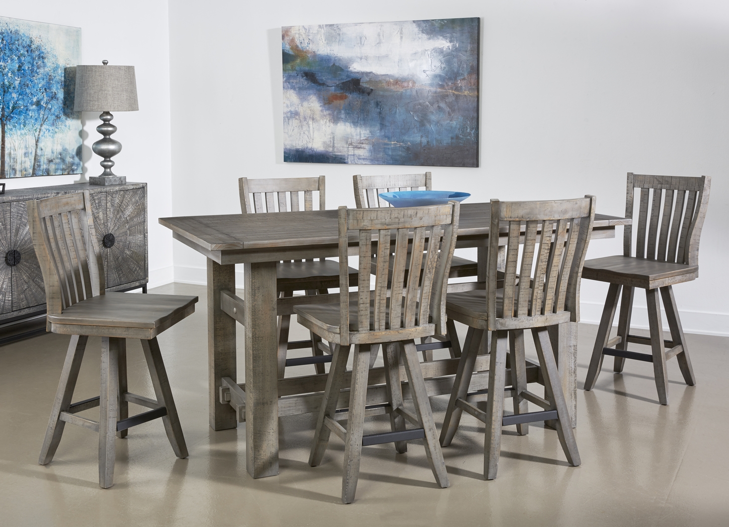 Lietner Gray Counter Height Dining Table - Thumbnail - Image 4