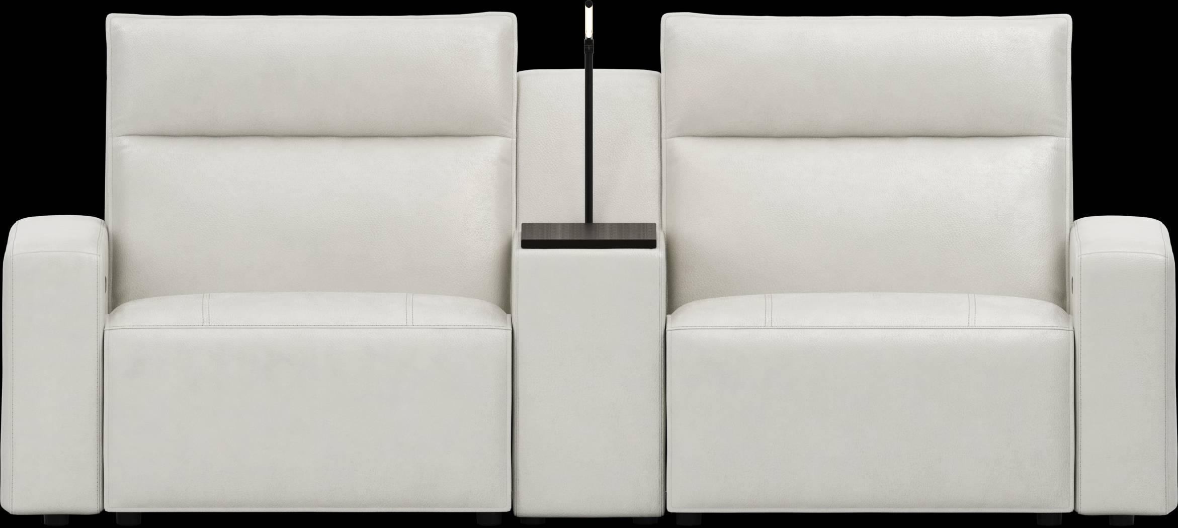 Light Gray Leather 3 Pc Dual Power Reclining ModularTwo - Thumbnail - Image 2