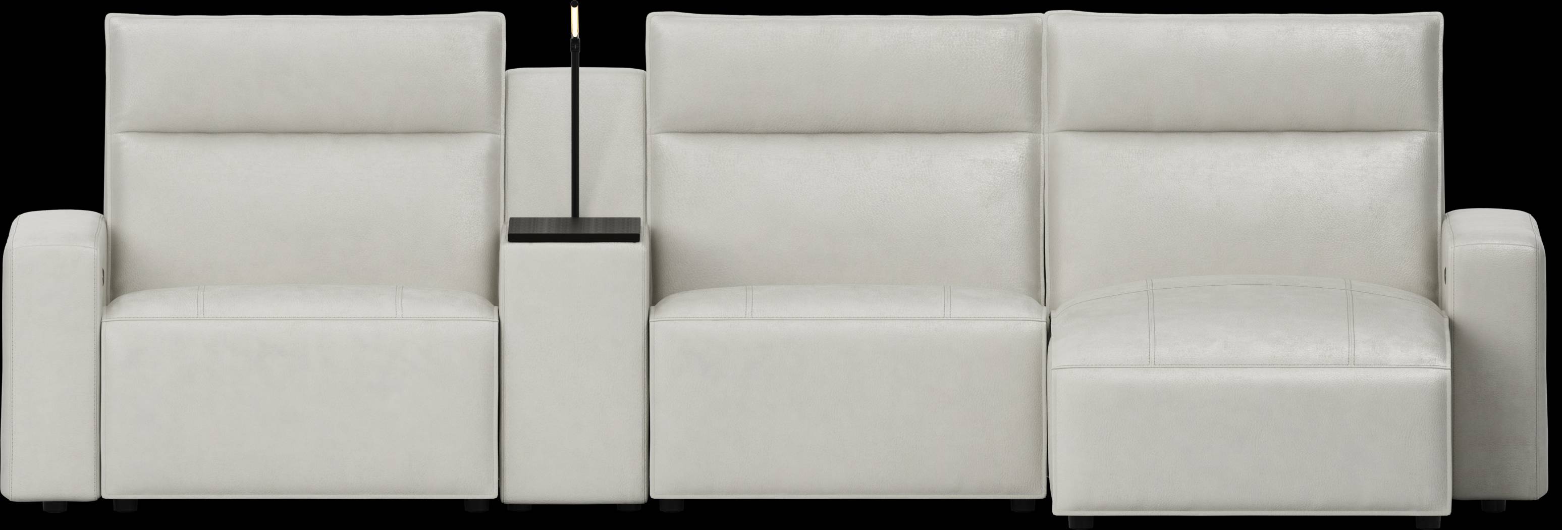 Light Gray Leather 4 Pc Dual Power Reclining ModularTwo - Thumbnail - Image 2