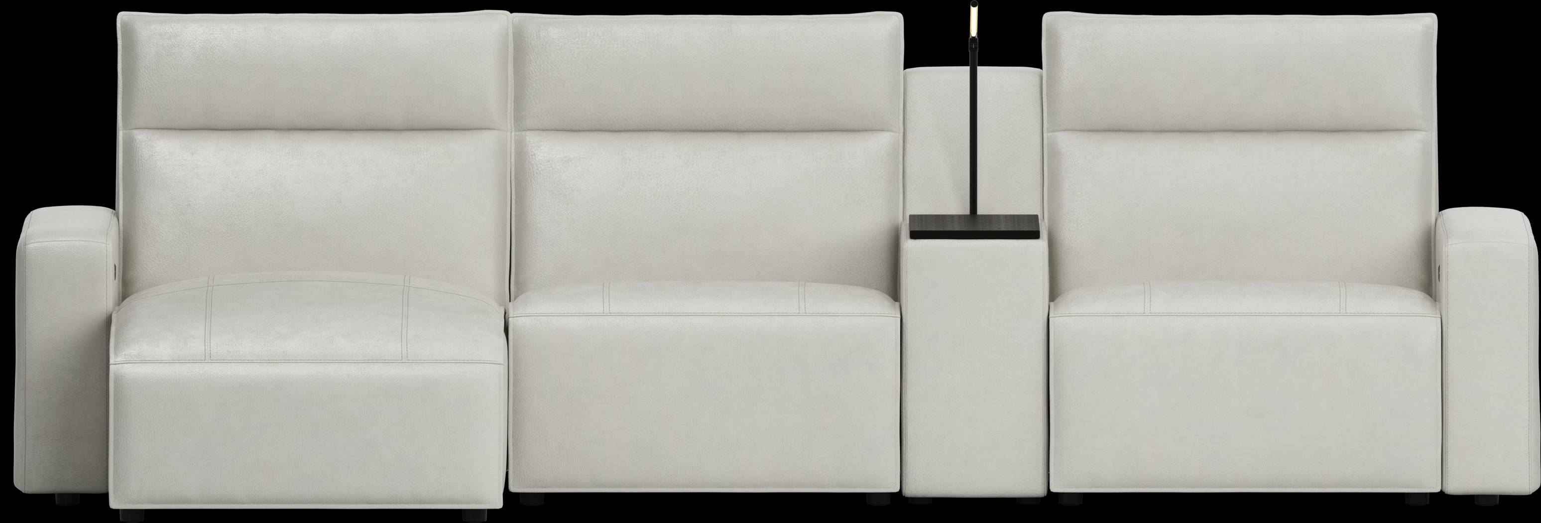 Light Gray Leather 4 Pc Dual Power Reclining ModularTwo - Thumbnail - Image 2