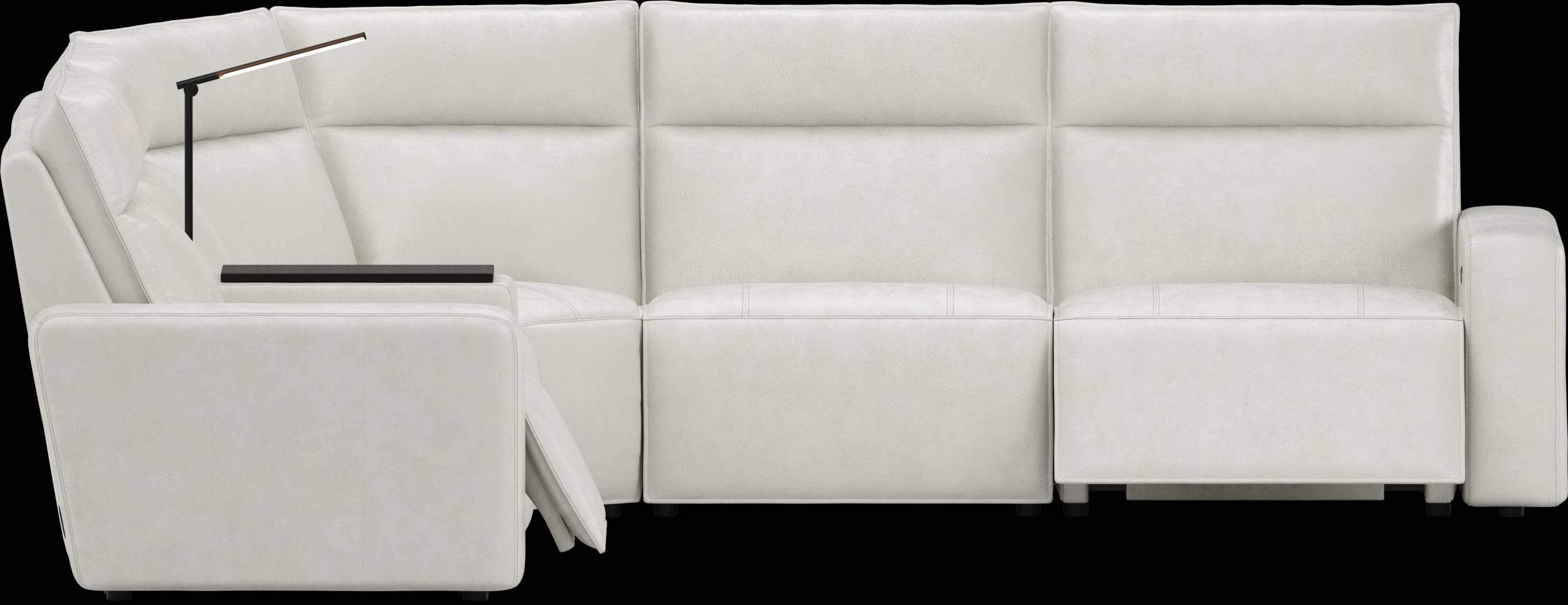 Light Gray Leather 6 Pc Dual Power Reclining ModularTwo - Thumbnail - Image 4