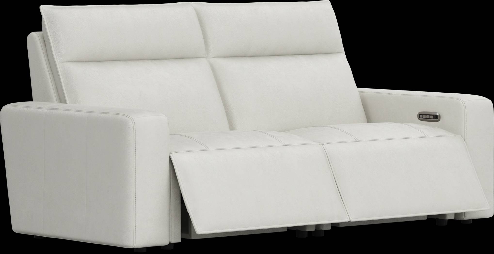 ModularTwo Light Gray Leather 2 Pc Dual Power Reclining Loveseat - Thumbnail - Image 2