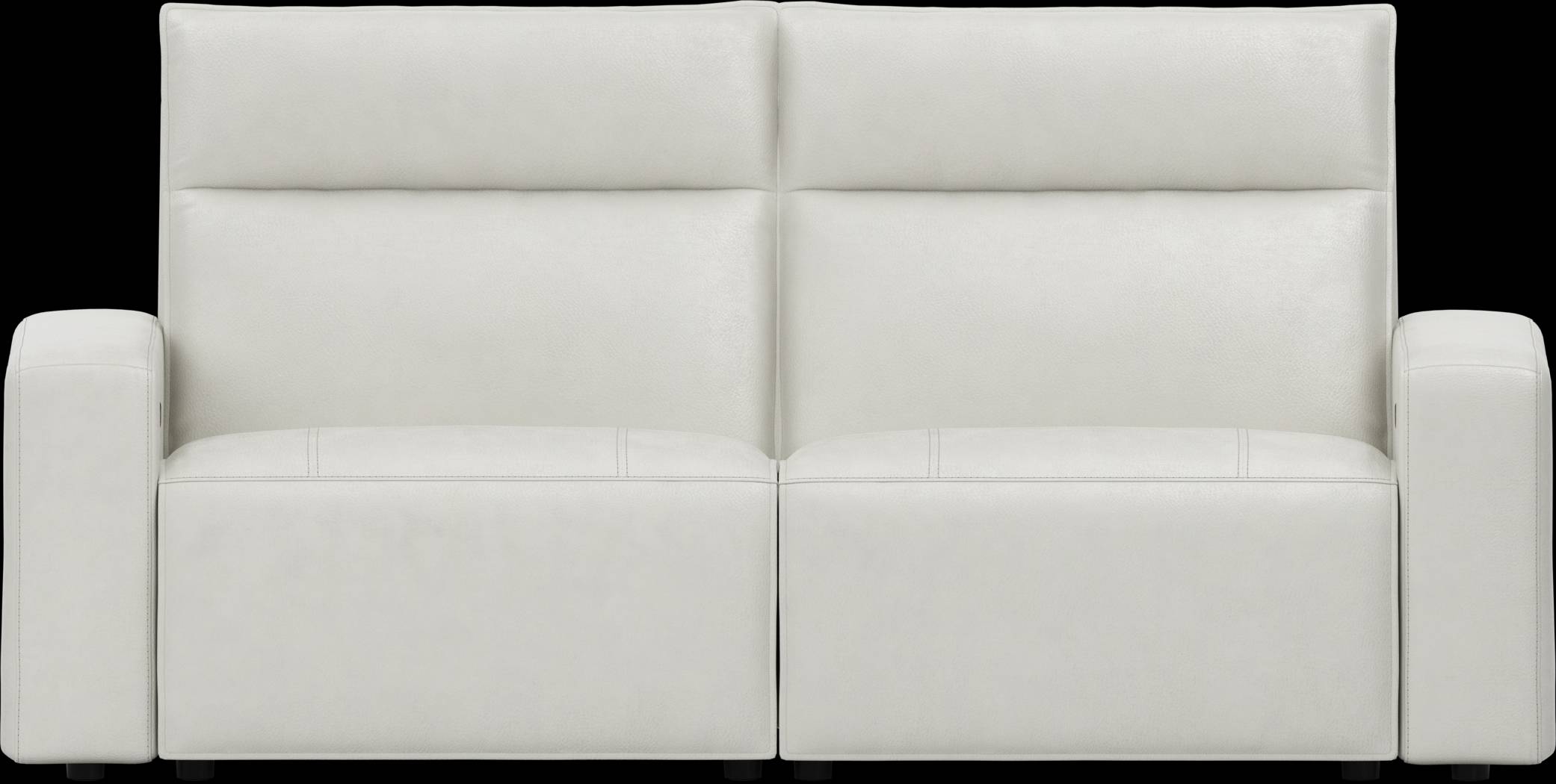 ModularTwo Light Gray Leather 2 Pc Dual Power Reclining Loveseat - Thumbnail - Image 1