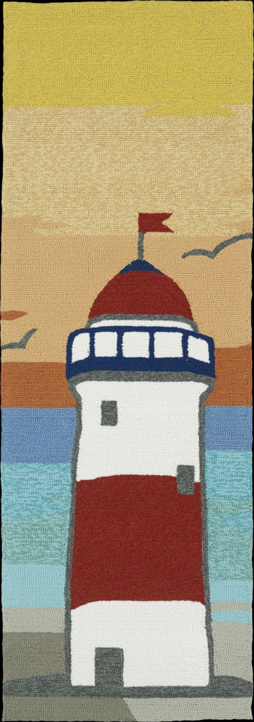 Lighthouse Sunrise Brown 2' x 6' Indoor/Outdoor Rug - Thumbnail - Image 1