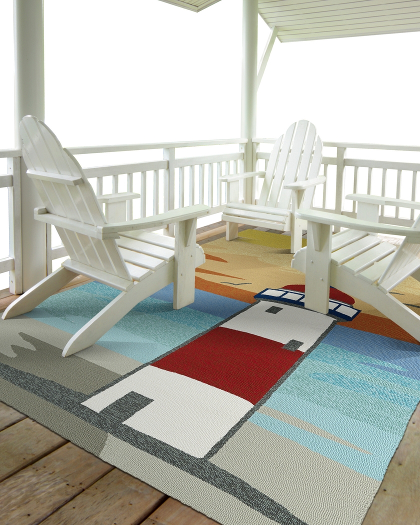 Lighthouse Sunrise Brown 7'6 x 9' Indoor/Outdoor Rug - Thumbnail - Image 2