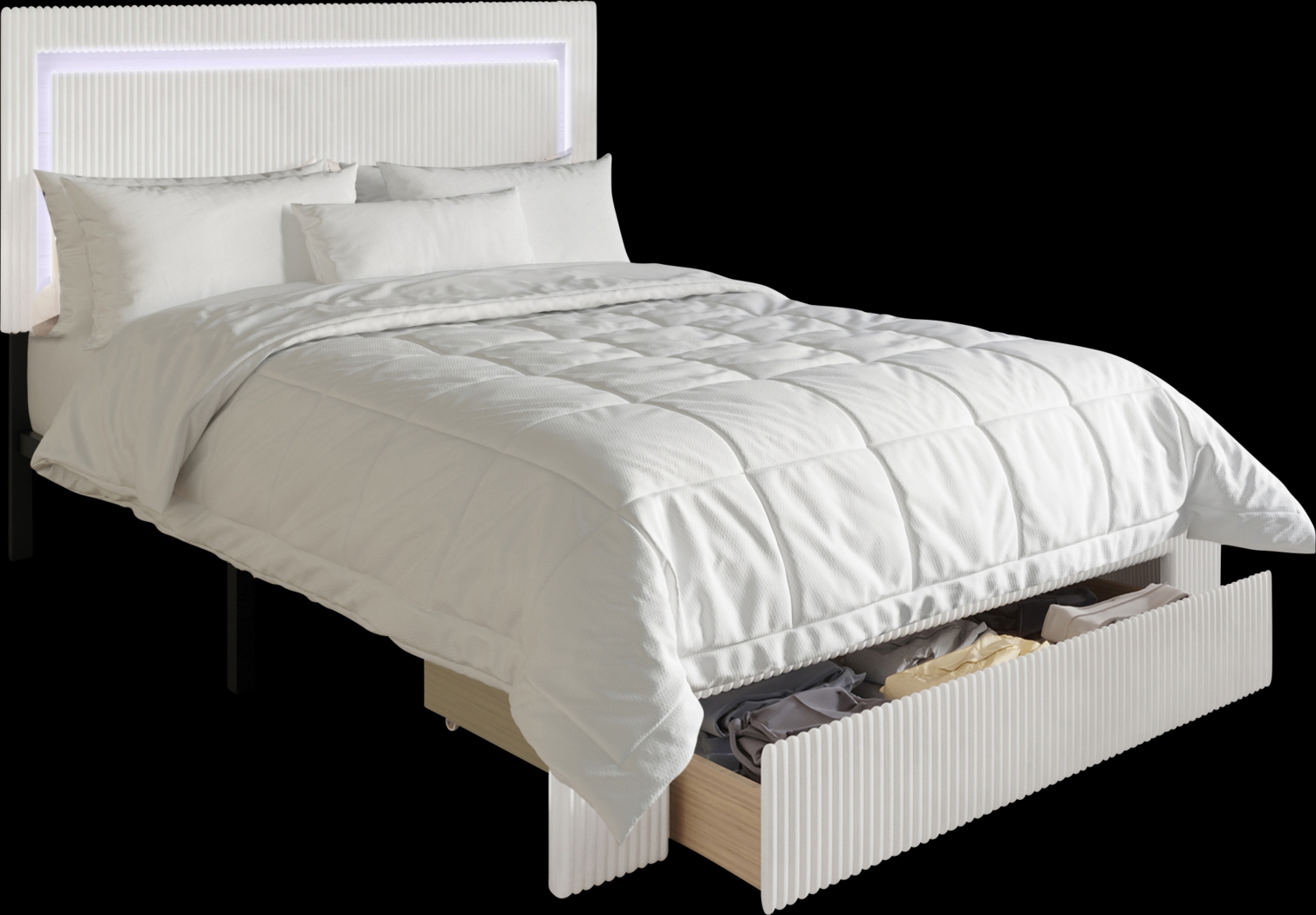 Ligon White Full Bed - Thumbnail - Image 1