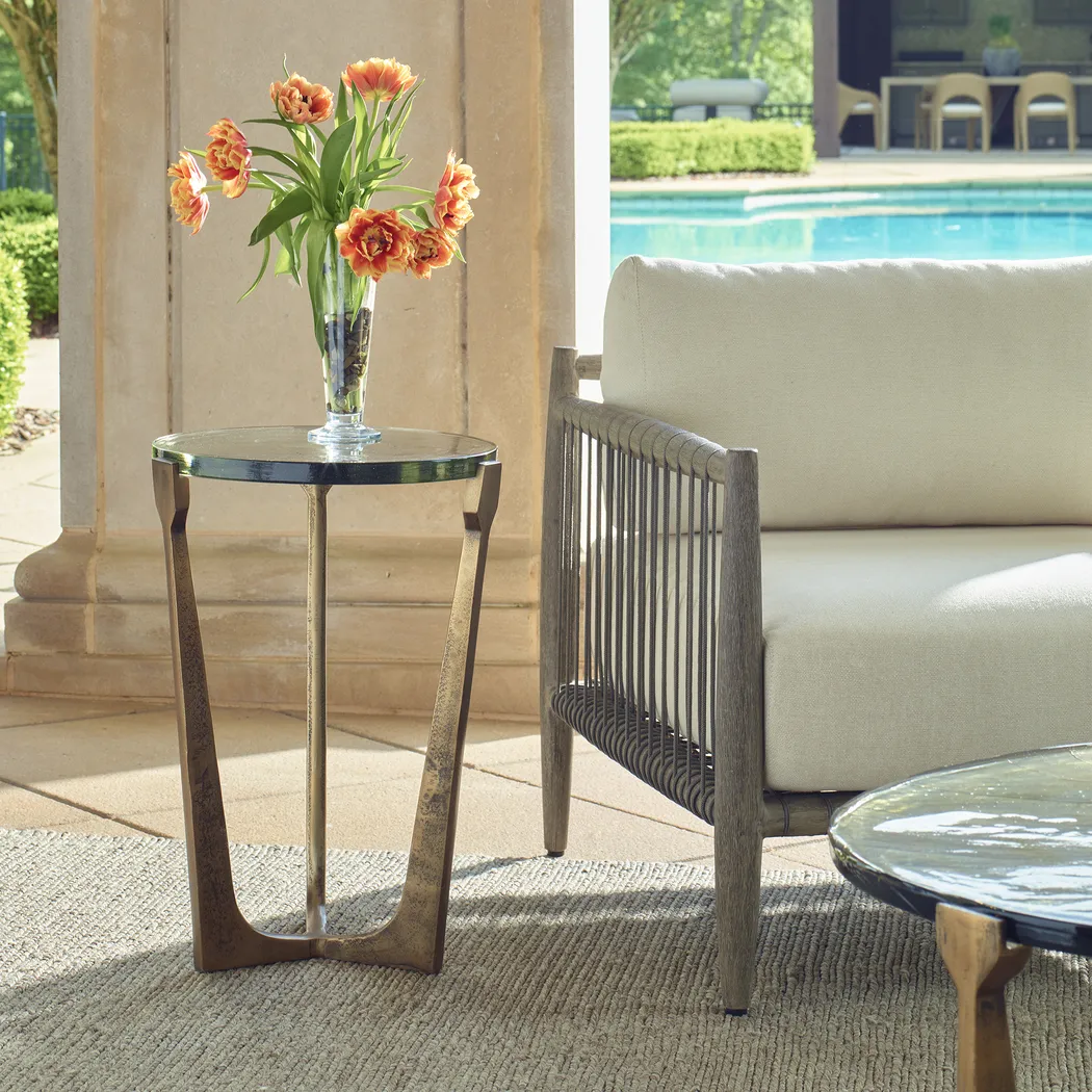 Lihesa Brass Outdoor End Table - Thumbnail - Image 2