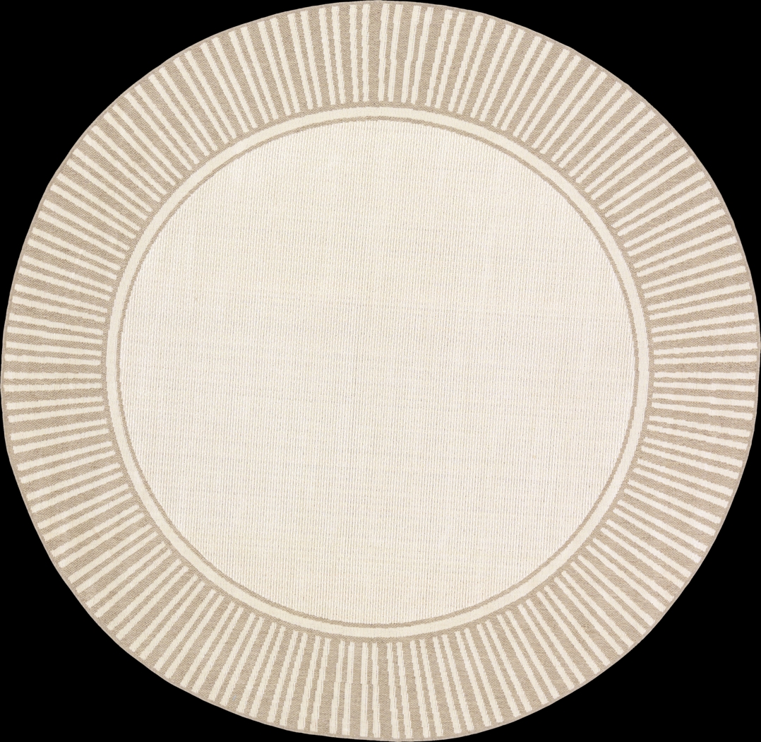 Lilah Camel 7'3 Round Indoor/Outdoor Rug - Thumbnail - Image 1
