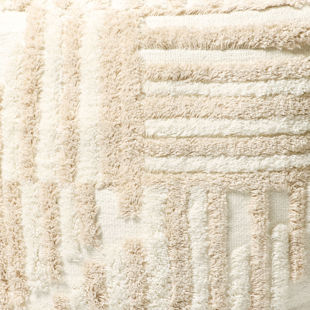 Lilanie Beige/Cream Pouf - Thumbnail - Image 3