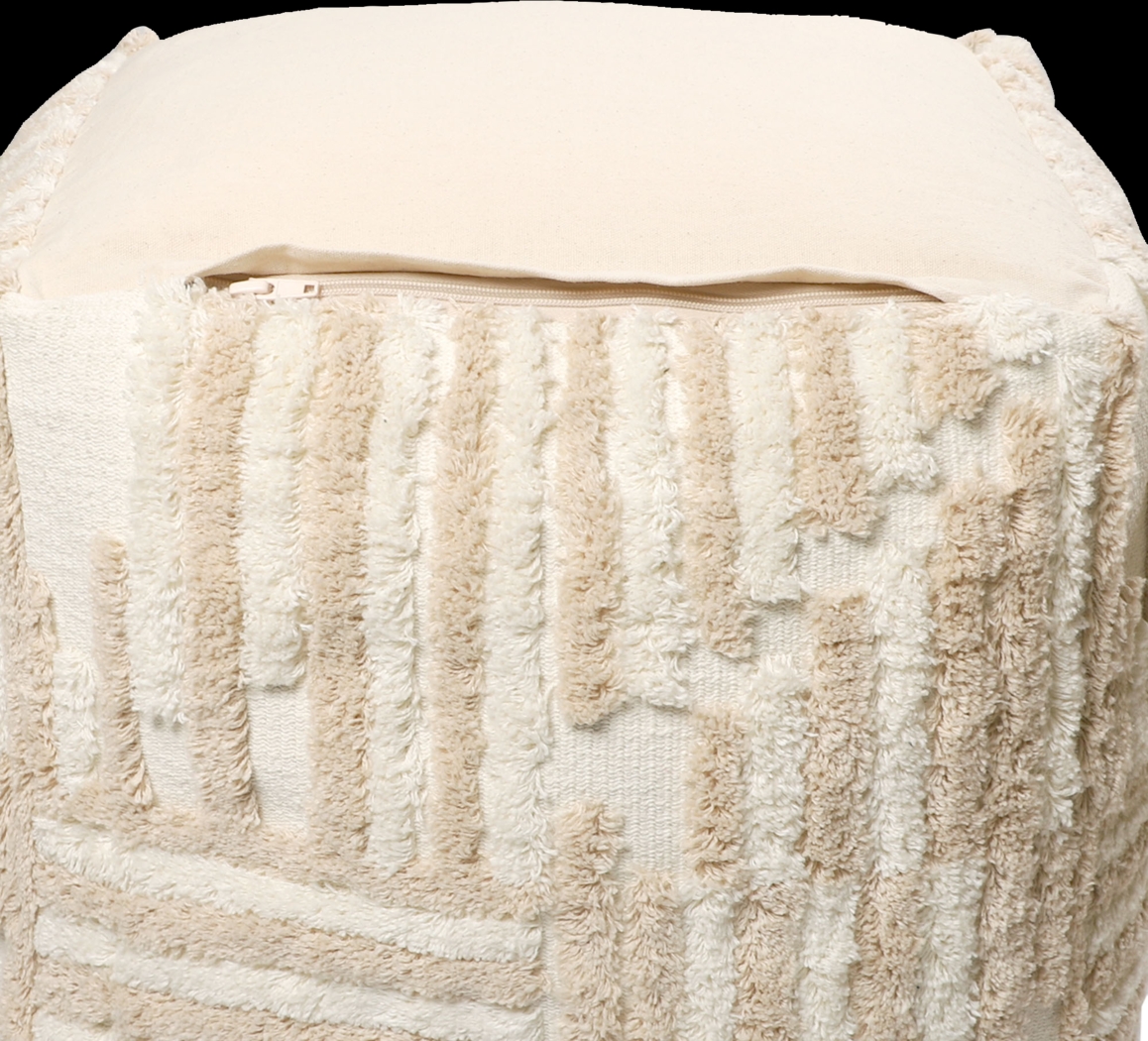 Lilanie Beige/Cream Pouf - Thumbnail - Image 4