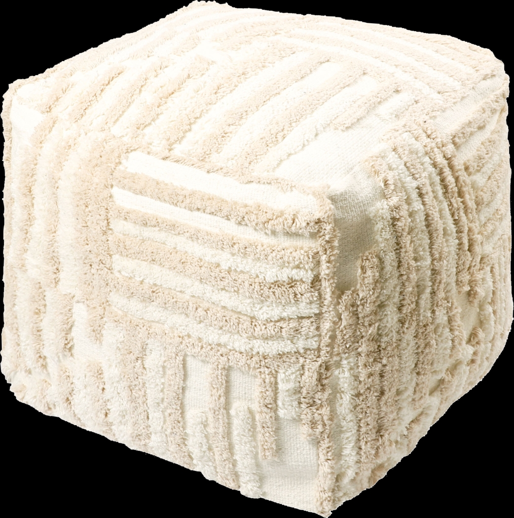 Lilanie Beige/Cream Pouf - Thumbnail - Image 7