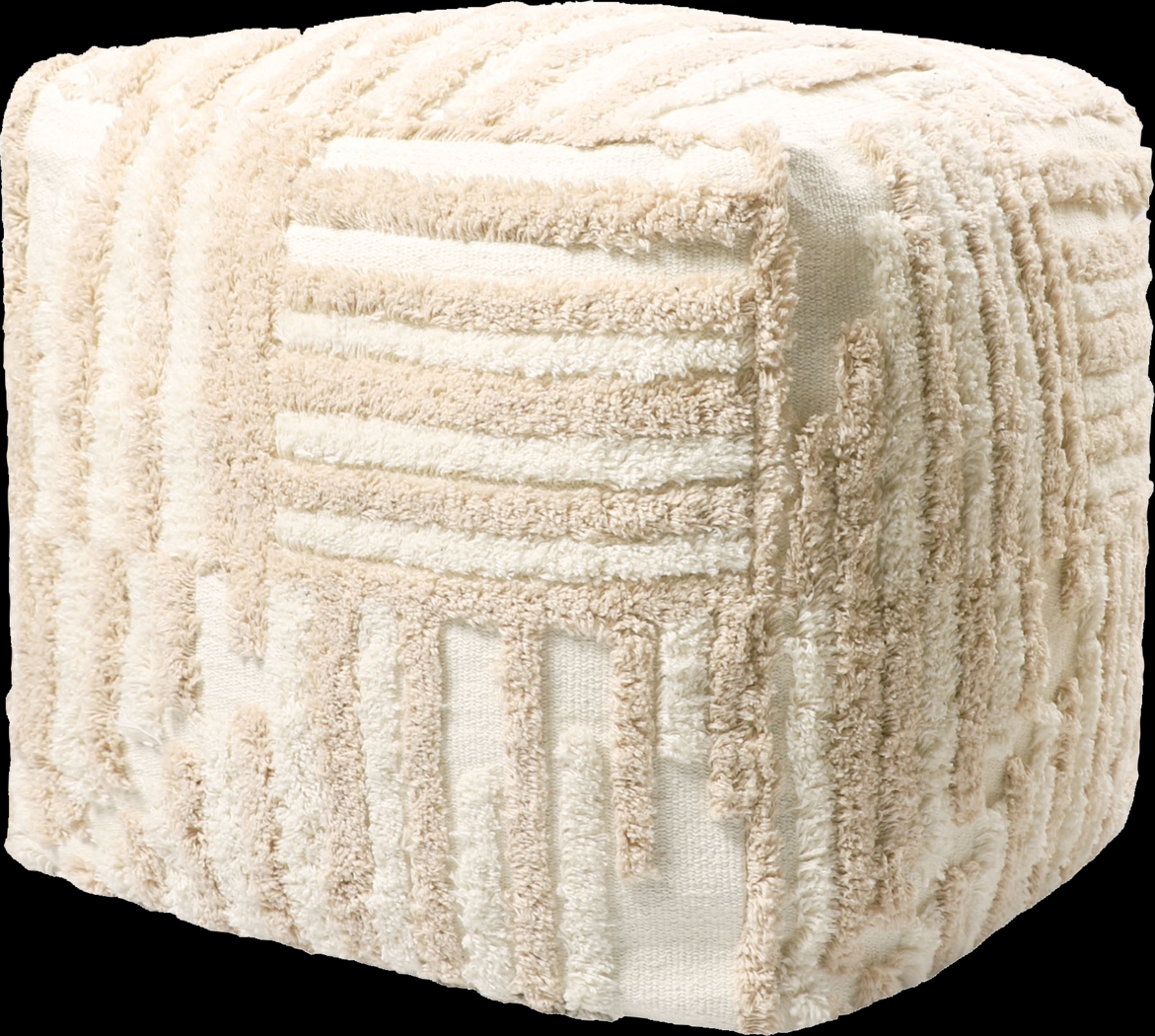 Lilanie Beige/Cream Pouf - Thumbnail - Image 8