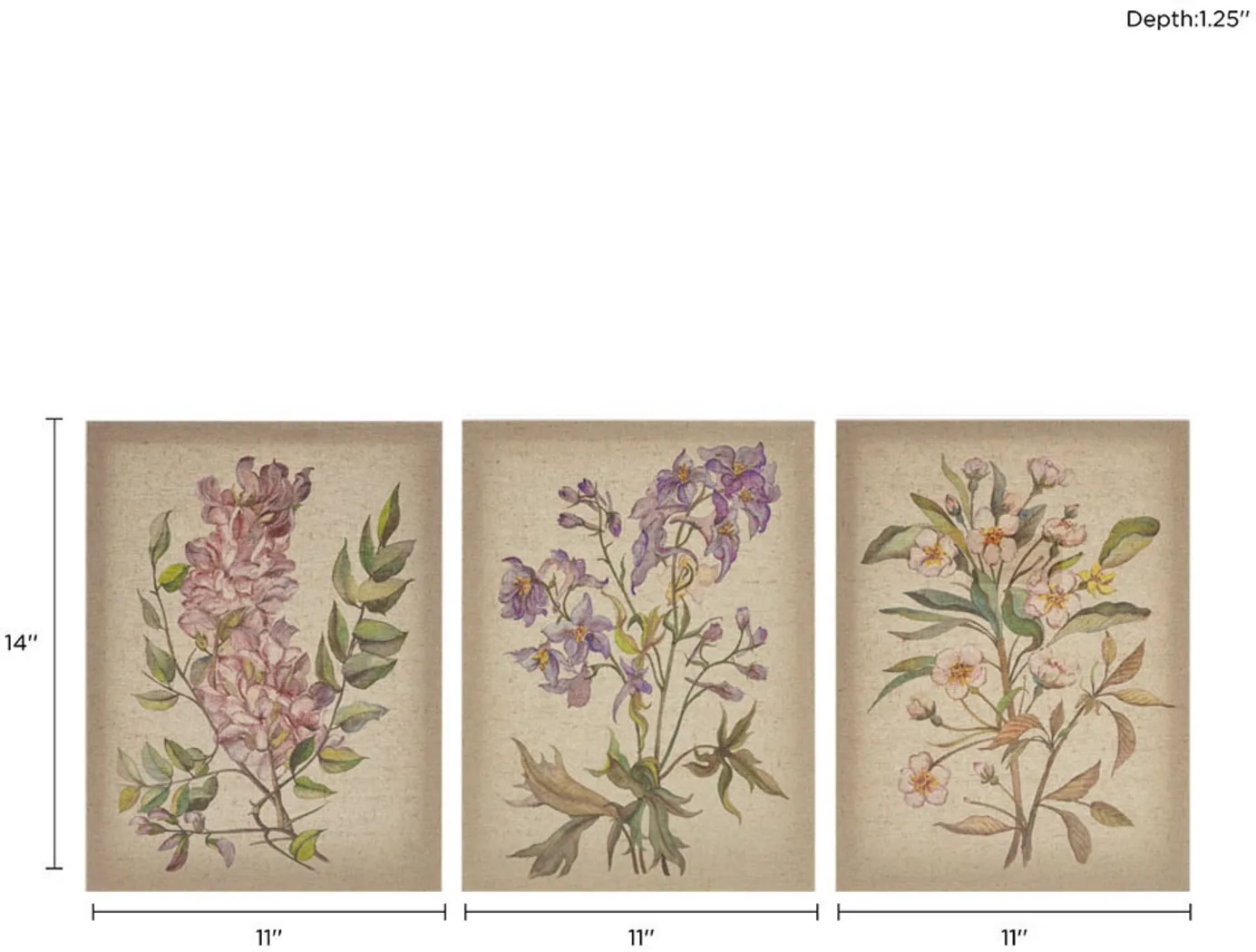 Lila's Flowers Pink Artwork, Set of 3 - Thumbnail - Image 10