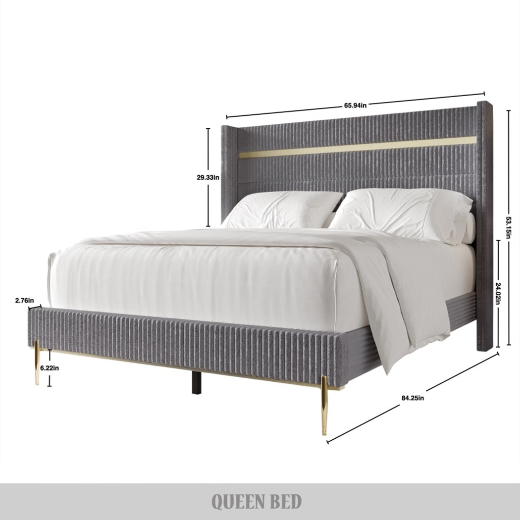 Lilypadway Gray King Bed - Thumbnail - Image 5