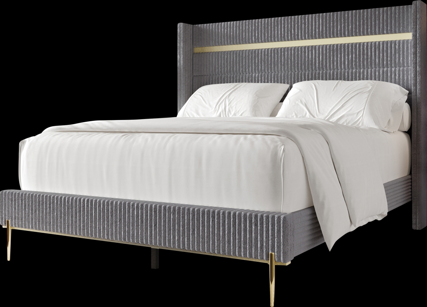 Lilypadway Gray King Bed - Thumbnail - Image 1