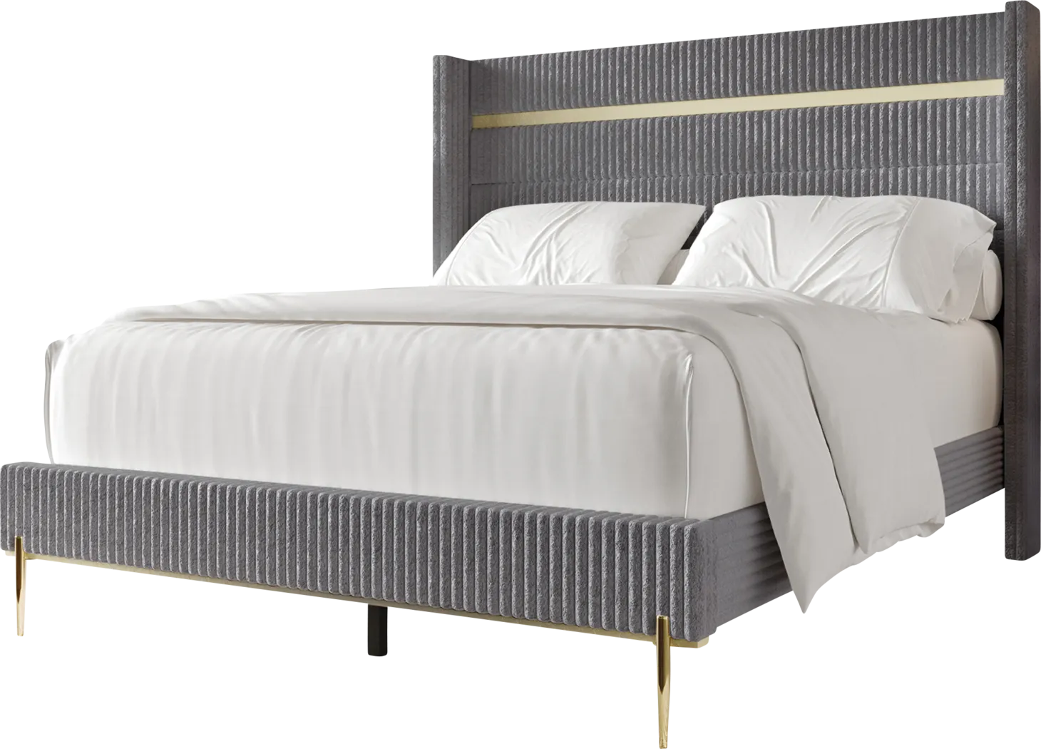 Lilypadway Gray Queen Bed - Thumbnail - Image 4