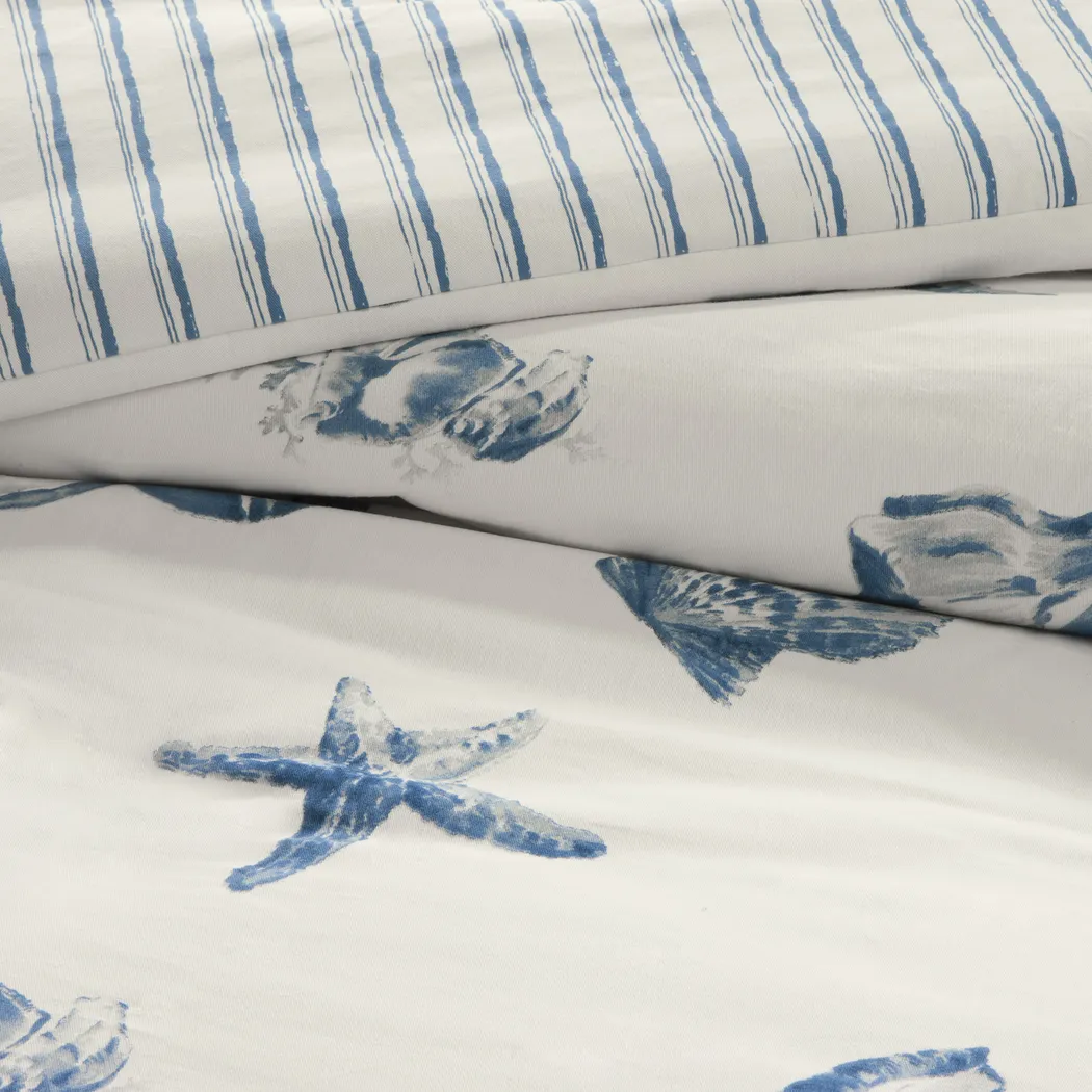 Limekiln White Blue 4 Pc California King Comforter Set - Thumbnail - Image 3